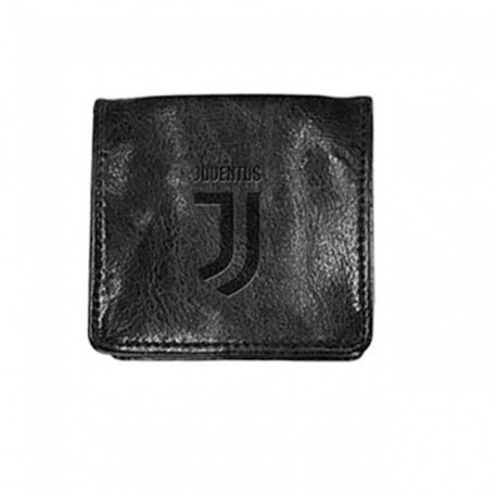 PORTAMONETE NERO FC JUVENTUS PRODOTTO UFFICIALE 8X8X1,5CM20%PELLE 80%PVC CON CLIP E LOGO OFFICIAL PRODUCT IMMA SPA ITALY