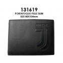 PORTAFOGLIO FC JUVENTUS NERO VERA PELLE11X9XX1,5CM 2 ANTE PORTASPICCI.PRODOTTO UFFICIALE OFFICIAL PRODUCT IMMA SPA ITALY