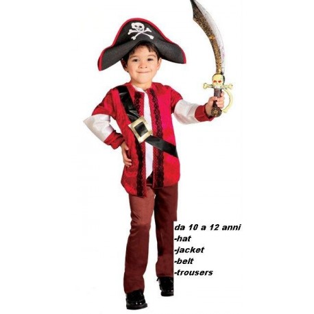 VESTITO CARNEVALE PIRATA 10/12 ANNI