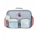 CARTELLA SCUOLA TRUST YOUR JOURNEY FROZEN DISNEY 38X28X6CM CON TRACOLLA 2 TASCHE CON ZIP E PAILLETTES + PORTACHIAVI