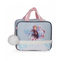 BEAUTY CASE DA VIAGGIO TRUST YOUR JOURNEY FROZEN DISNEY 25X20X11CM MULTICOLOR CON PALLETTES E PORTACHIAVI PELUCHE