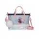 BORSA SHOPPER A TRACOLLA TRUST YOUR JOURNEY FROZEN DISNEY 23X18X6CM MULTICOLOR CON PALLETTES E PORTACHIAVI 100%POLIEST