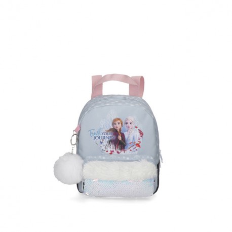 MINI ZAINO TRUST YOUR JOURNEY FROZEN DISNEY 19X23X8CM MULTICOLOR TASCA CON ZIP E PALLETTES PORTACHIAVI GITE 100%POLIEST