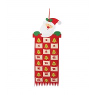 CALENDARIO DELL"AVVENTO 30X85 CM BABBO NATALE IN STOFFA GUIRMA