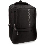 ZAINO ORGANIZZATO PORTA PC PER LAVORO/VIAGGIO/TEMPO LIBERO MOVOM MANHATTAN NERO MULTI TASCHE 31X44X15CM 100%POLIESTER