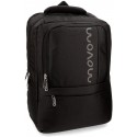 ZAINO ORGANIZZATO PORTA PC PER LAVORO/VIAGGIO/TEMPO LIBERO MOVOM MANHATTAN NERO MULTI TASCHE 31X44X15CM 100%POLIESTER