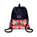 GYM SAC CALVIN PEPE JEANS LONDON SACCA A ZAINO BLU CON SPALLACCI NERI 33X44CM TASCA A STRAPPO FANTASIA LONDINESE