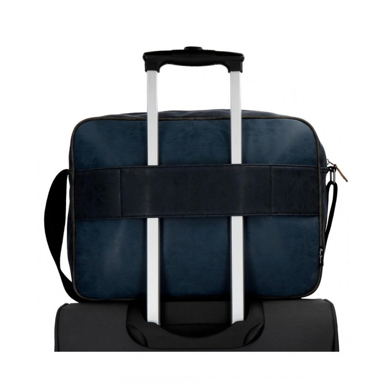 BORSA A TRACOLLA DA LAVORO E DA VIAGGIO PEPE JEANS MAX BLU 38X28X12CM 2 ZIP  MULTITASCHE FASCIA AGGANCIABILE AL TROLLEY - Parole e Pensieri