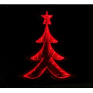 ALBERO NATALE ROSSO 20CM LED LUCE INFINITA FUNZIONA A BATTERIE CON3 PILE STILO DECORAZIONI NATALIZIE ALLESTIMENTI VARI