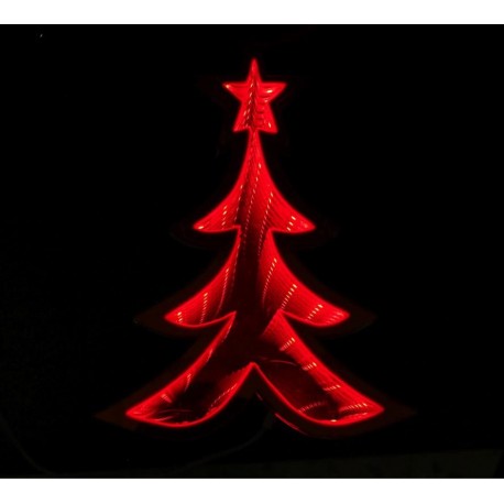 ALBERO NATALE ROSSO 20CM LED LUCE INFINITA FUNZIONA A BATTERIE CON3 PILE STILO DECORAZIONI NATALIZIE ALLESTIMENTI VARI