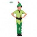 COSTUME CARNEVALE ARQUERO PETER PAN 5/6 ANNI VESTITO COMPLETO DI PANTALONE/CAPPELLO/CINTURA/GIACCA COD.82741