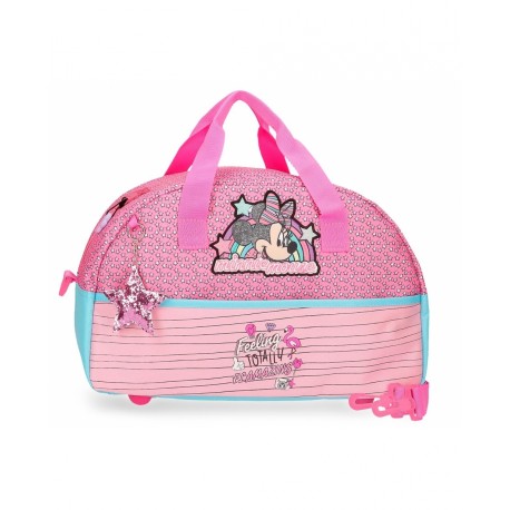 BORSA DA VIAGGIO SOFT CON TRACOLLA 1 ZIP PINK VIBES MINNIE DISNEY 40X24X18CM UTILE PER PALESTRA PISCINA E VIAGGI VARI