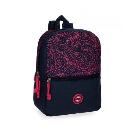 MINI ZAINO PAISLEY MOVOM 25X32X12CM BLU FANTASIA FUCSIA TASCA CON ZIP UTILE PER PICCOLI VIAGGI GITE SCUOLA 100%POLIESTER