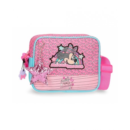 TRACOLLINA PINK VIBES MINNIE MOUSE DISNEY 18X15X5CM MULTICOLOR CON APPLICAZIONI PORTACHIAVI INCLUSO