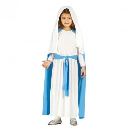 COSTUME CARNEVALE/NATALE VERGINE MARIA 5/6 ANNI VESTITO MADONNA X TRAVESTIMENTI E RECITE CUFFIA/TUNICA/CINTURA NO ACCESS