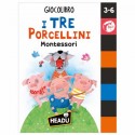 GIOCOLIBRO I TRE PORCELLINI MONTESSORI HEADU 3-6 ANNI MADE IN ITALY GIOCO RICREATIVO