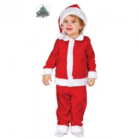 COSTUME BABBO NATALE BABY 6/12 MESI VESTITO BABBO NATALE COMPLETO 3 PZ. CAPPELLO/GIACCA E PANTALONI APERTURA A STRAPPO