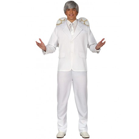 COSTUME BIANCO ANGELO TG.M 48/50 VESTITO COMPL.GIACCA/PANTALONI/ALI PER TRAVESTIMENTI E SCENE RELIGIOSE NATALE NO ACCESS