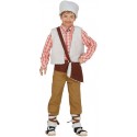 COSTUME PASTORE SAN GIUSEPPE 5/6 ANNI CAPPELLO/GILET/BORSA/FASCIA/C.GAMBE PER RECITE RELIGIOSE NATALE PASQUA NO ACCESSOR