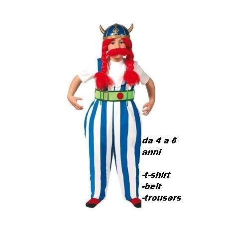 VESTITO CARNEVALE FORZUDO INFANTIL 4/6 ANNI OBELIX