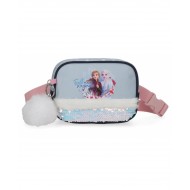 MARSUPIO TRUST YOUR JOURNEY FROZEN DISNEY ORIGINAL 17X12X6CM MULTICOLOR CON PALLETTES E PORTACHIAVI POMPOM INCLUSO