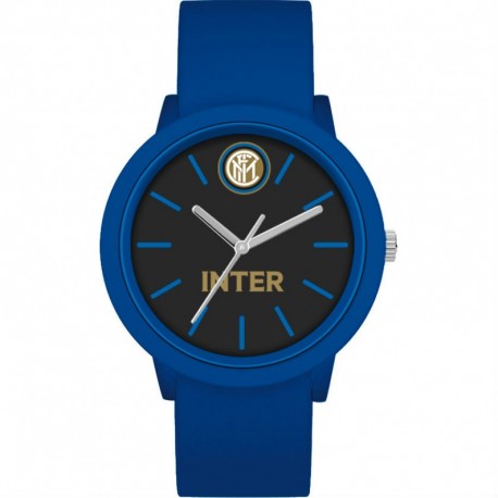 OROLOGIO DA POLSO AL QUARZO FC INTERNAZIONALE NEW GENT QUADRANTE39MM NERO CINTURINO PVC BLU PROD.UFFICIALE LOWELL ITALY