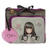 NECESSER 3 ZIP TALL TALS GORJUSS SANTORO LONDON 27X17X10CM BEAUTY CASE DA VIAGGIO APRIBILE IN ECOPELLE MODA DONNA