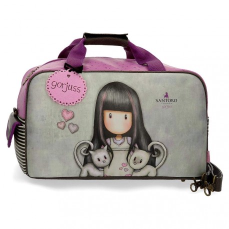 BORSA DA VIAGGIO CON TRACOLLA TALL TAILS GORJUSS SANTORO LONDON ORIGINAL.45X25X25CM ECOPELLE MODA DONNA RAGAZZA 100%PVC