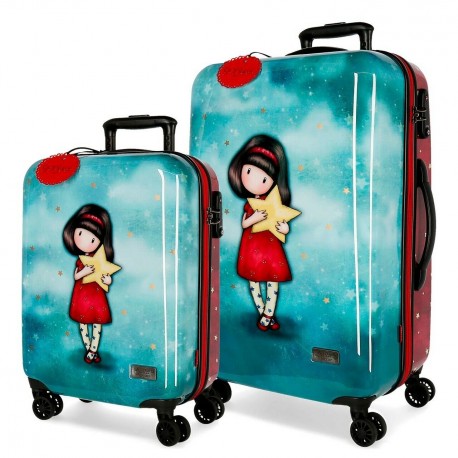 SET 2 TROLLEY DA VIAGGIO ABS 4 RUOTE MY STAR GORJUSS SANTORO LONDON VALIGIA  40X55X20CM BAG.A MANO 45X67X26CM DA STIVA - Parole e Pensieri