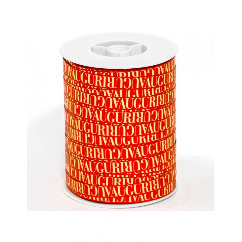 Nastro Di Iuta Con Scritta Let It Snow, Rosso Glitterato, 5,3 Cm X 4,5 M