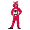 COSTUME CARNEVALE ORSO ROSA 7/9 ANNI TUTA CON CAPPUCCIO VESTITO PER TRAVESTIMENTI E SCENE A TEMA FORTNITE NO ACCESSORI