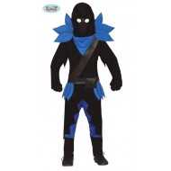 COSTUME CARNEVALE DARK WARRIOR12/14ANNI CAMICIA/CAPUCCIO CINTA PANTALONI VIDEOGIOCHI GUERRIERO OSCURO FORTN.NO ACCESS