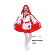 VESTITO CARNEVALE CAPPUCCETTO ROSSO 4/6 ANNI