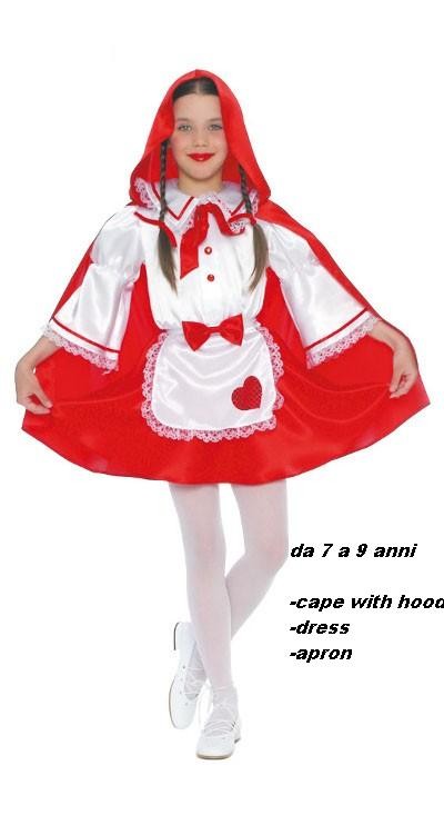 VESTITO CARNEVALE CAPPUCCETTO ROSSO 7/9 ANNI (ROJA INFANTIL) 100% POLIESTERE