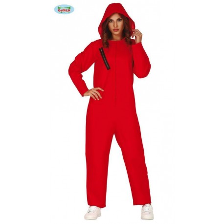 VESTITO RAPINATORE DI BANCA LA CASA DI CARTA DONNA TG.M COSTUME CARNEVALE TUTA ROSSA /CAPUCCIO CASA DE PAPEL NO ACCESS