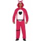 COSTUME CARNEVALE ORSO ROSA UOMO TG.L TUTA CON CAPUCCIO PER TRAVESTIMENTI E SCENE ATEMA VIDEOGIOCHI FORTNITE NO ACCESS.