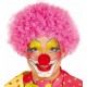 PARRUCCA CLOWN RICCIA ROSA PER TRAVESTIMENTI DI CARNEVALE FESTE PARTY SCENE E SPETTACOLI A TEMA CIRCO PAGLIACCIO BUFFONE