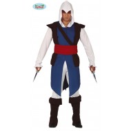 COSTUME VESTITO EZIO MERCENARIO ASSASSINO TG.L PER TRAVESTIMENTI DI CARNEVALE FILM MEDIEVAL ABITO BLUE WHITE B NO ACCESS