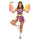 COSTUME CARNEVALE POM POM CHEERLEADER TAGL.L 42/44 PER TRAVESTIMENTI INTRATTENIMENTI DA STADIO SOLO VESTITO NO ACCESSORI