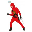 VESTITO CARNEVALE NINJA GUERRIERO GIAPPONESE 10/12 ANNI COSTUME COMPLETO CAPUCCIO/CAMICIA/PANTALONI/CINTURE NO ACCESSOR