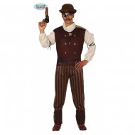 COSTUME STEAMPUNK UOMO TG.M FOULARD/CAMICIA/CINTA/PANTALONI VESTITO GOTICO VITTORIANO FILM FANTASCIENZA NO ACCESSORI