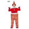 VESTITO CARNEVALE CLOWN PAGLIACCIO 10/12 ANNI COSTUME COMPLETO CAPPELLO COLLO/TUNICA ABITO BAMBINO DA CIRCO NO ACCESSORI
