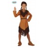 COSTUME BAMBINA INDIANA 5/6 ANNI AMERICA VESTITO E CINTURONE PER TRAVESTIMENTI E SCENE A TEMA FILM WESTERN NO ACCESSORI