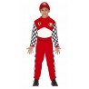COSTUME CARNEVALE PILOTA BAMBINO 5/6 ANNI VESTITO COMPL.TUTA/CAPPELLO/CINTA AUTOMOBILISMO GARE FORMULA 1 NO ACCESSORI