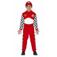 COSTUME CARNEVALE PILOTA BAMBINO 7/9 ANNI VESTITO COMPL.TUTA/CAPPELLO/CINTA AUTOMOBILISMO GARE FORMULA 1 NO ACCESSORI