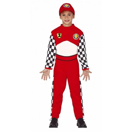 COSTUME CARNEVALE PILOTA BAMBINO 10/12 ANNI VESTITO COMPL.TUTA/CAPPELLO/CINTA AUTOMOBILISMO GARE FORMULA 1 NO ACCESSOR