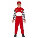 COSTUME CARNEVALE PILOTA BAMBINO 10/12 ANNI VESTITO COMPL.TUTA/CAPPELLO/CINTA AUTOMOBILISMO GARE FORMULA 1 NO ACCESSOR