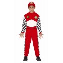 COSTUME CARNEVALE PILOTA BAMBINO 10/12 ANNI VESTITO COMPL.TUTA/CAPPELLO/CINTA AUTOMOBILISMO GARE FORMULA 1 NO ACCESSOR