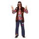 COSTUME CARNEVALE HIPPIE UOMO TG.M VESTITO COMPL.PANTALONI CAMIC/GILET BANDANA I FIGLI DEI FIORI ANNI 60/70 NO ACCESSORI