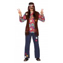 COSTUME CARNEVALE HIPPIE UOMO TG.M VESTITO COMPL.PANTALONI CAMIC/GILET BANDANA I FIGLI DEI FIORI ANNI 60/70 NO ACCESSORI